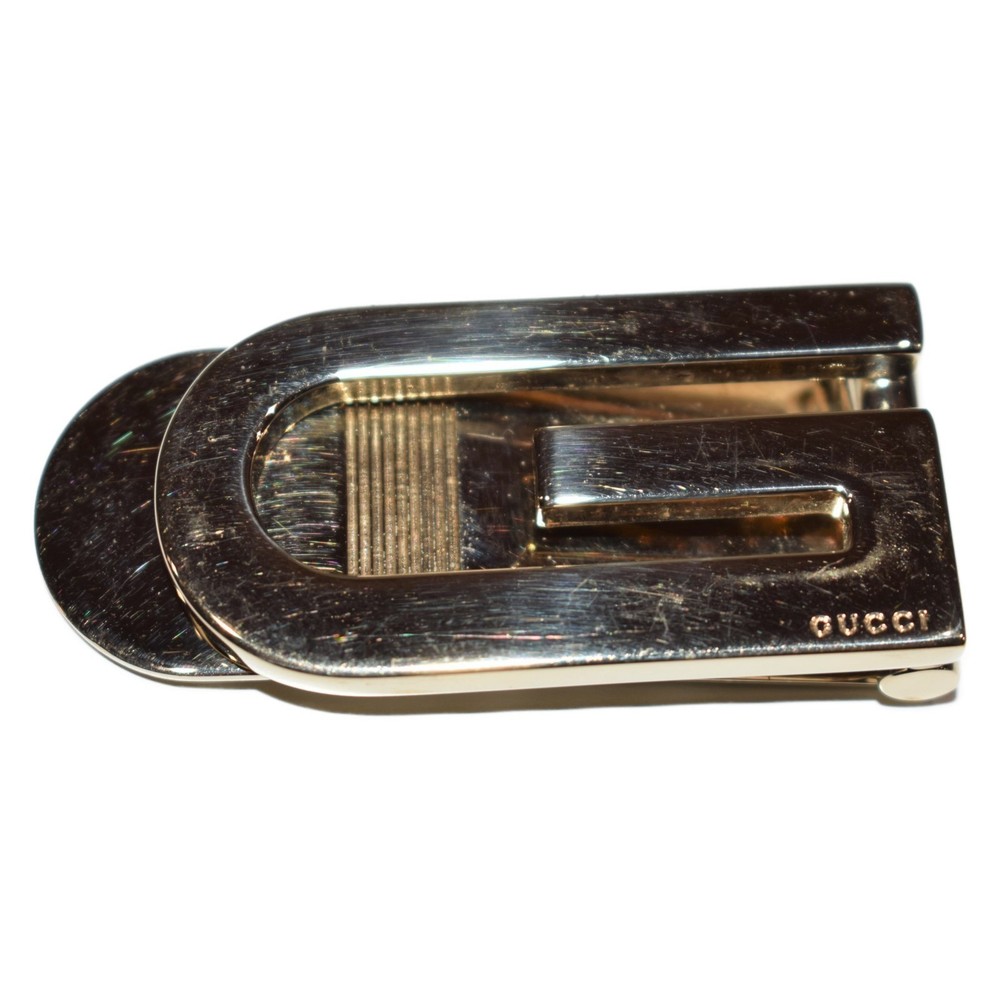 Gucci GG Logo Money Clip Silver